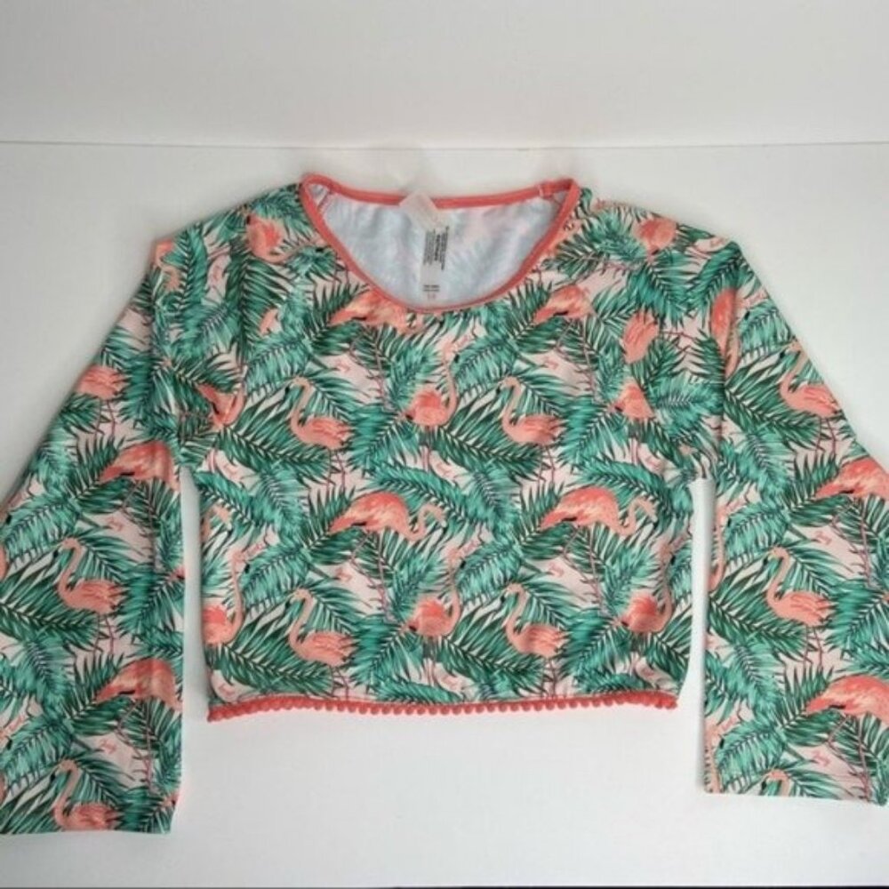 Juicy Couture Pink Flamingo Swim Top Size 14 NWOT